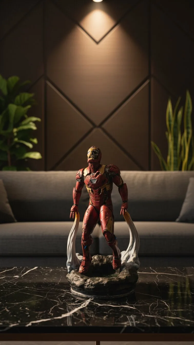Zombie Iron Man in luxury living room