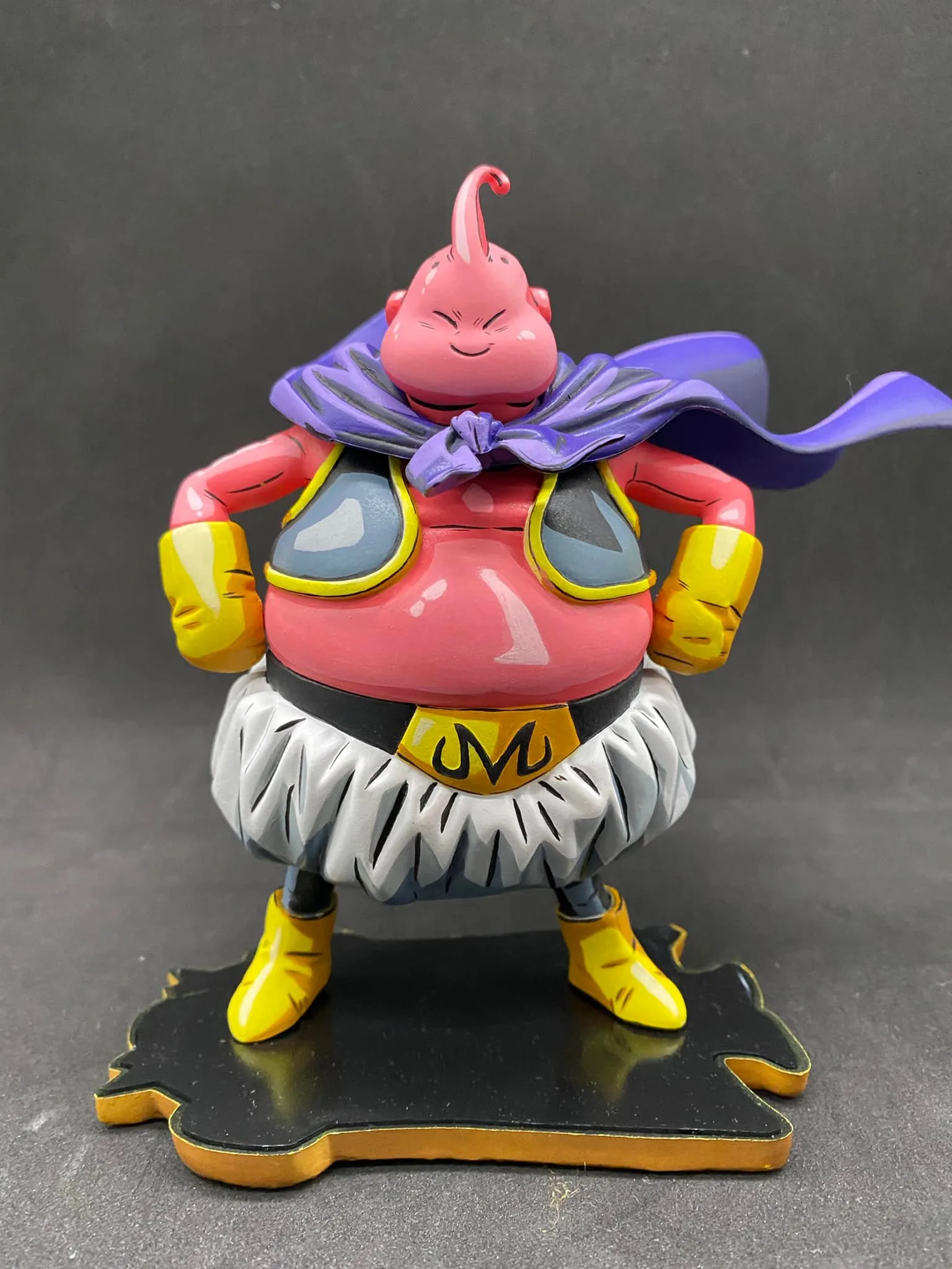 Majin Buu Dragon Ball sculpture in 2D manga art style