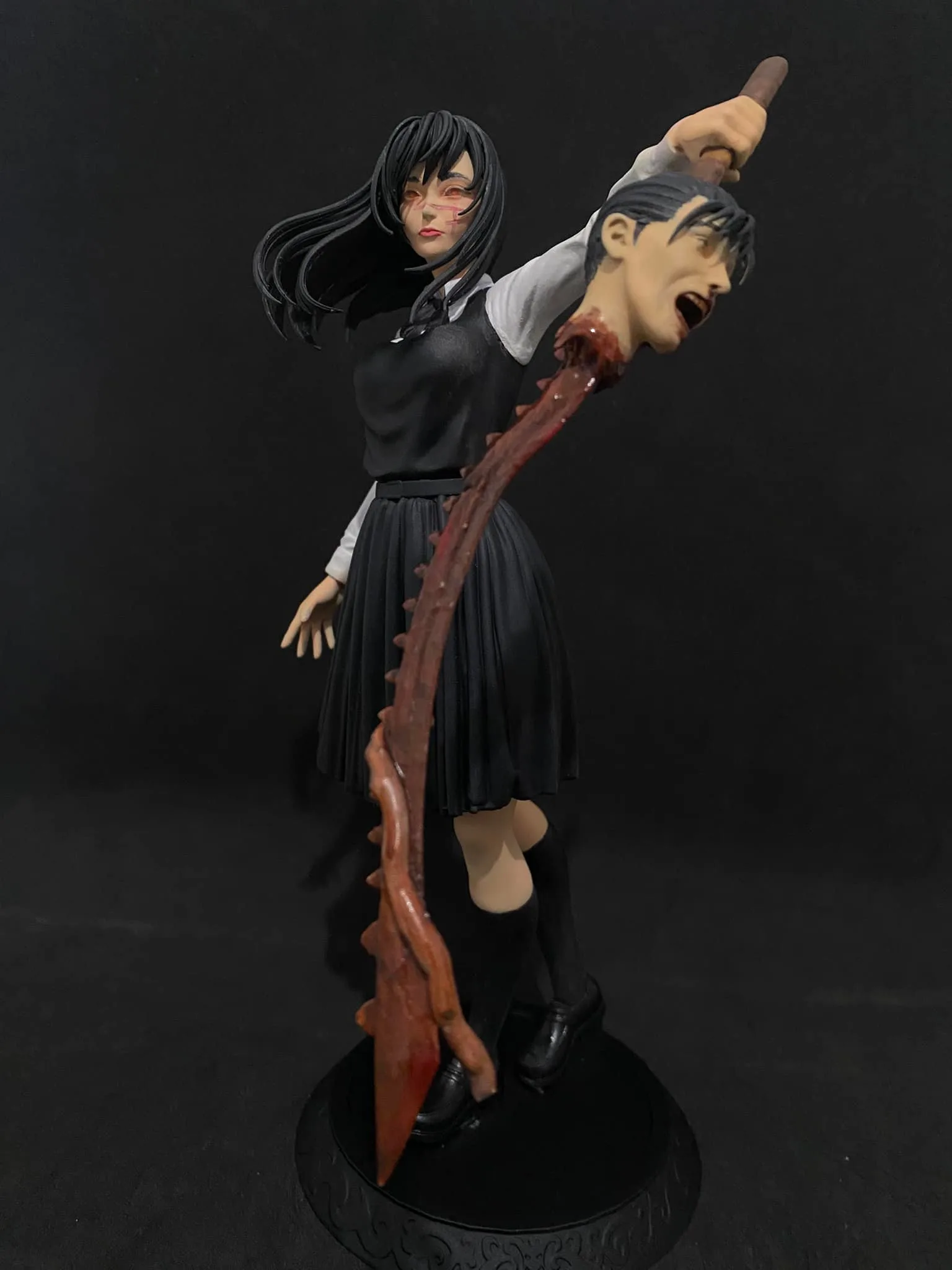 Asa Mitaka Chainsaw Man sculpture with spinal cord sword weapon