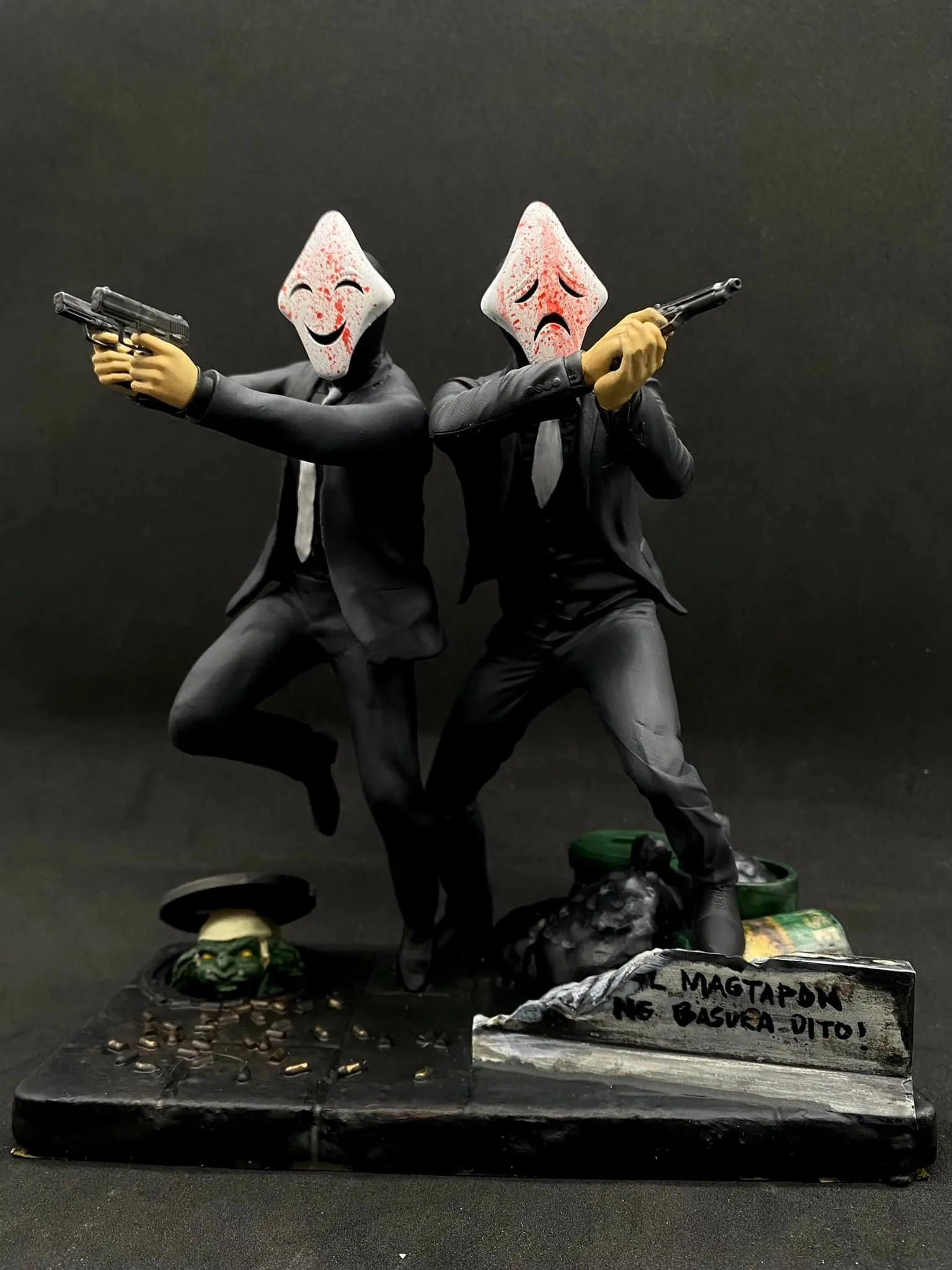Third and final version of Crispin and Basilio, the Kambal twins from Trese, on a diorama-style base