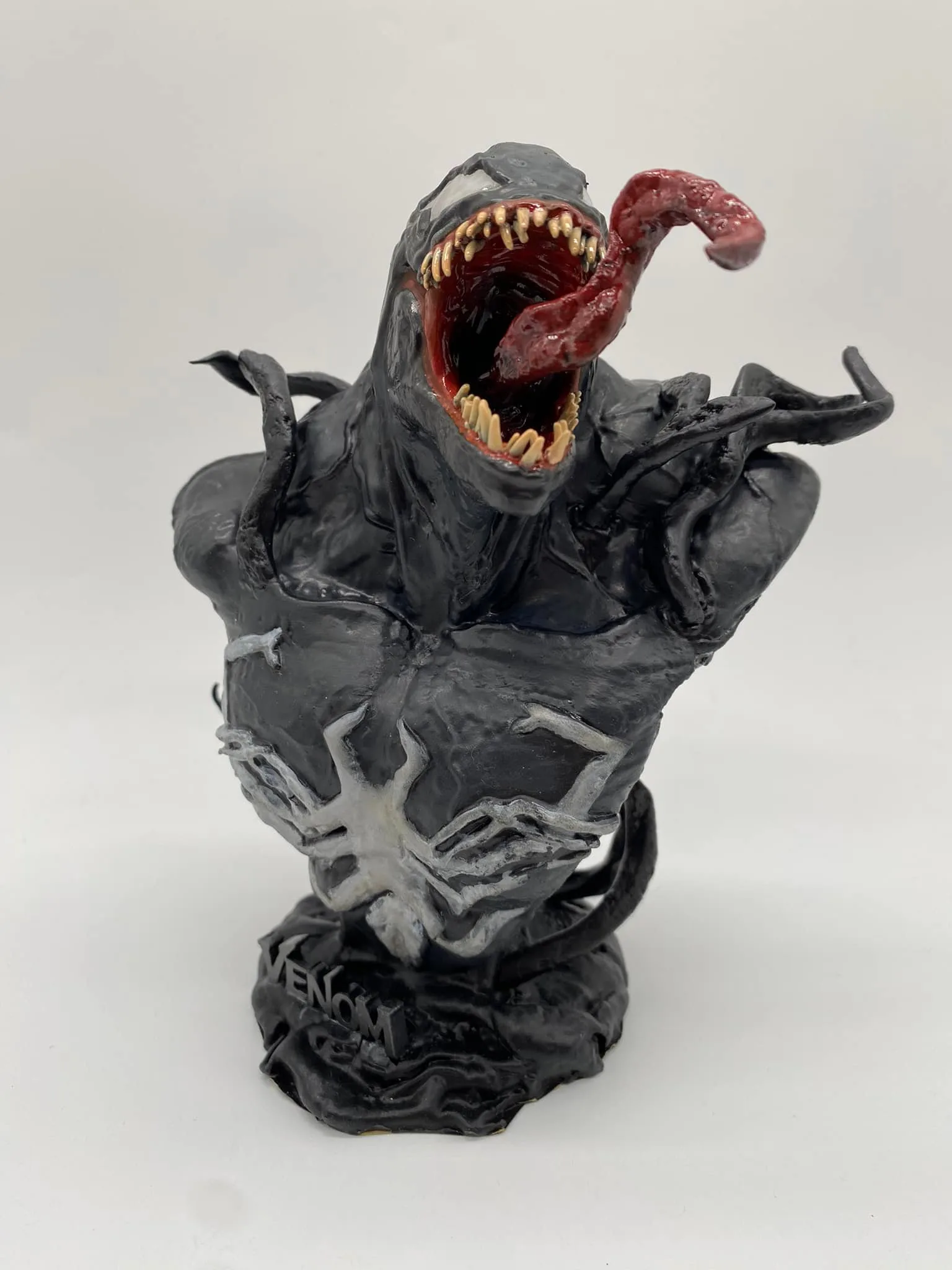 Venom bust painting commission — project view 4